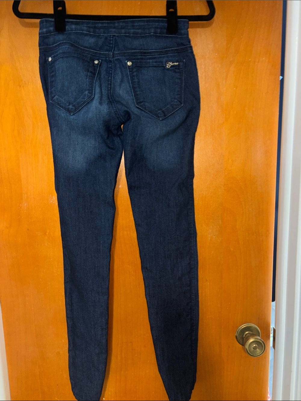 Vintage Y2K Guess Women's Jeggins  in Dark Blue Denim